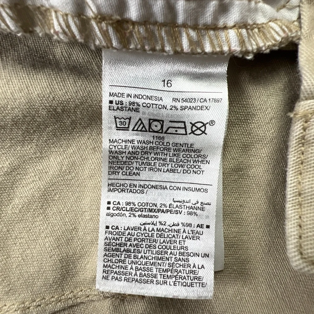 Old Navy Straight Built In Flex Uniform Pants Boys 16 Beige Cotton Flat Front